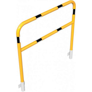 Stalen buis hoepel met dwarsbalk geel/zwart geschikt voor wandmontage 1200x1200 mm. 