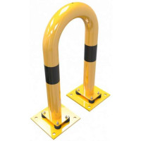 Anti stootbeugel geel/zwart met voetplaat flexibel 650x400 mm. 