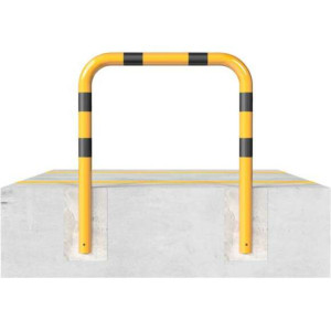 Anti stootbeugel geel/zwart beton 1150x1000 mm.