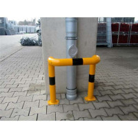 Anti stootbeugel dubbel hoek geel/zwart beton 650x750 mm.